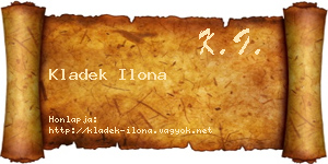 Kladek Ilona névjegykártya